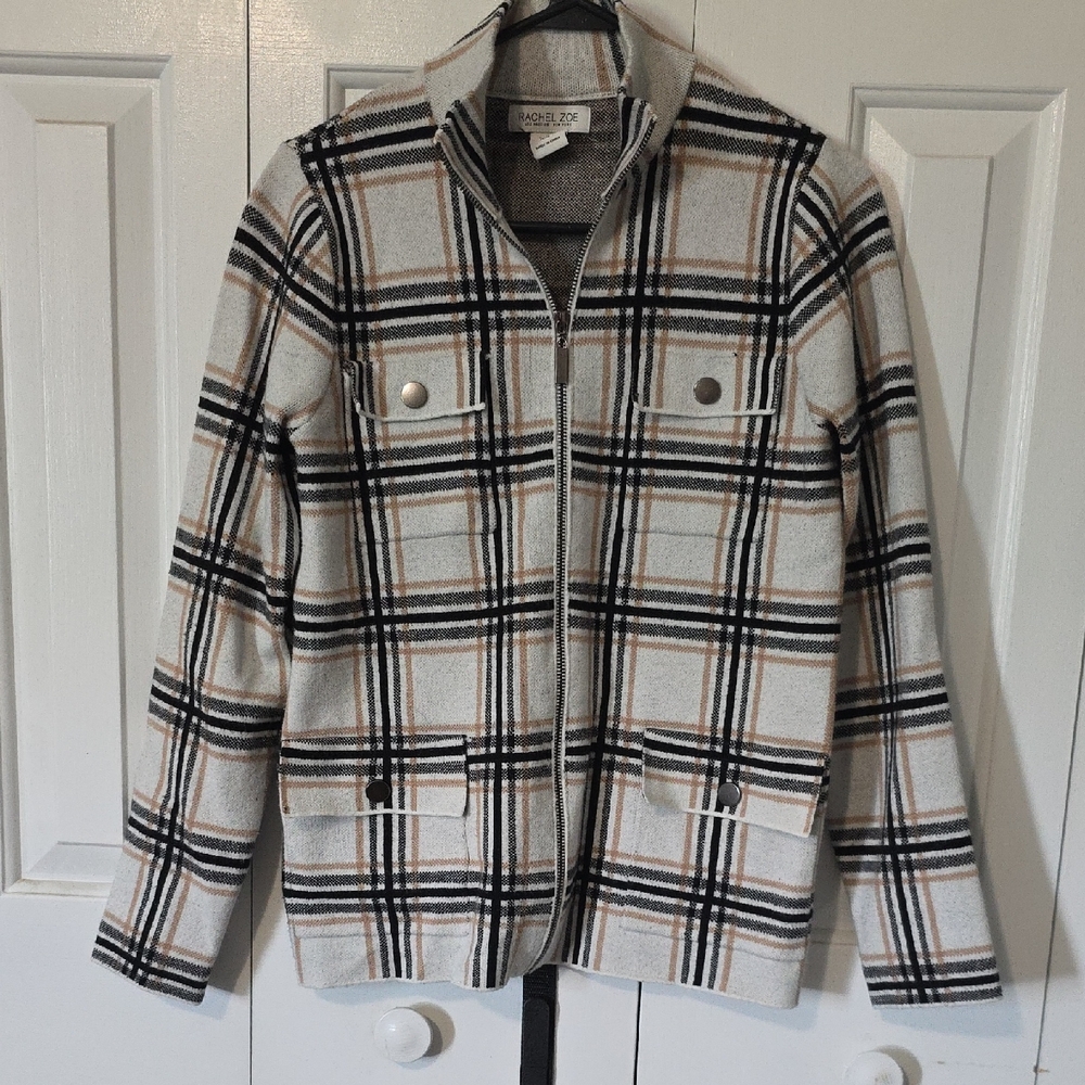 Rachel Zoe Beige and Black Textured Jacket